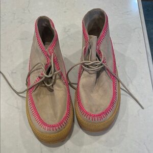 Women's Beige and Pink Ankle Boots